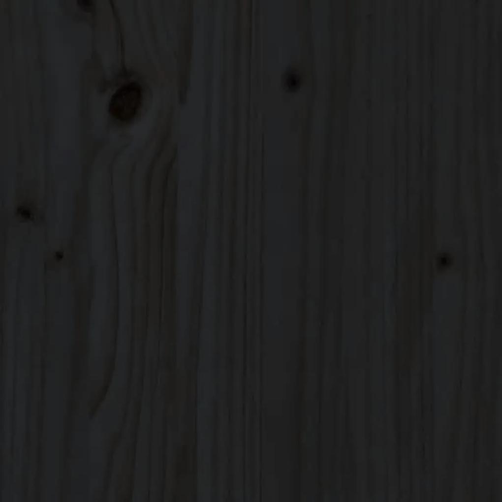 Giroletto nero in legno massello 135x190 cm 4ft6 double