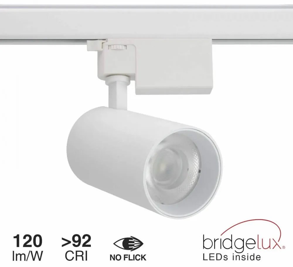 Faro LED 30W, Trifase, 60°, 120lm/W, CRI92, no Flickering - BRIDGELUX LED Colore Bianco Freddo 6.000K