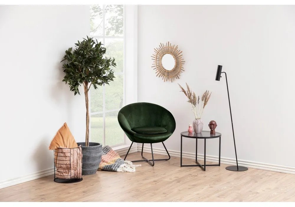 Poltrona in velluto verde Center - Actona