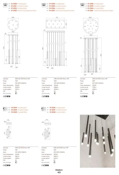Redo 01-2034 - Applique a LED MADISON 4xLED/4W/230V rame