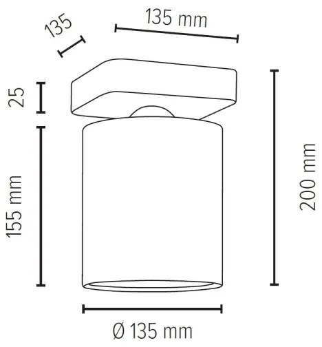 Spot-Light 8512174 - Plafoniera JENTA 1xE27/25W/230V