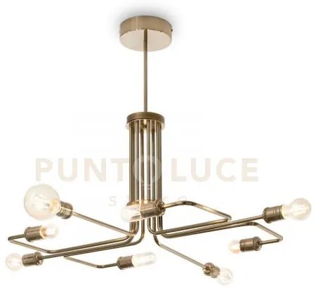 Triumph lampadario a sospensione in metallo ottone invecchiato 8 lu...