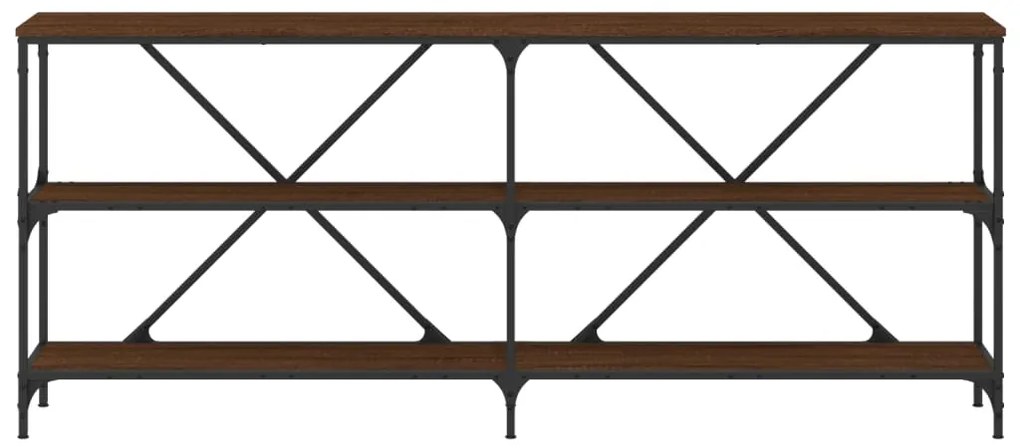 Tavolo consolle rovere marrone 180x30x75 cm multistrato e ferro