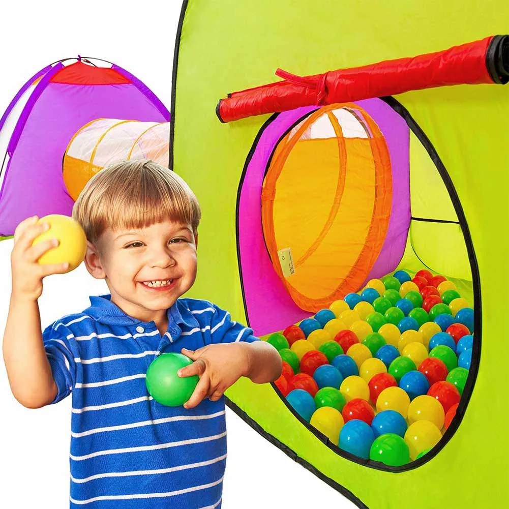 Tenda Igloo Per Bambini Con 200 Palline + Tunnel Pieghevole Giochi Salvaspazio...