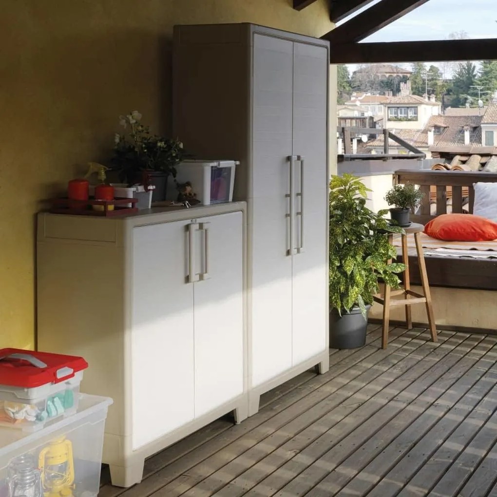 Armadio 2 Ripiani 80x44x100 cm Keter Gulliver Basso XL Sabbia e Beige...