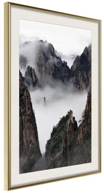 Poster  Misty Valley  Cornice Quadri Cornice d'oro con passe-partout, Larghezza x Altezza Home decor 40x60