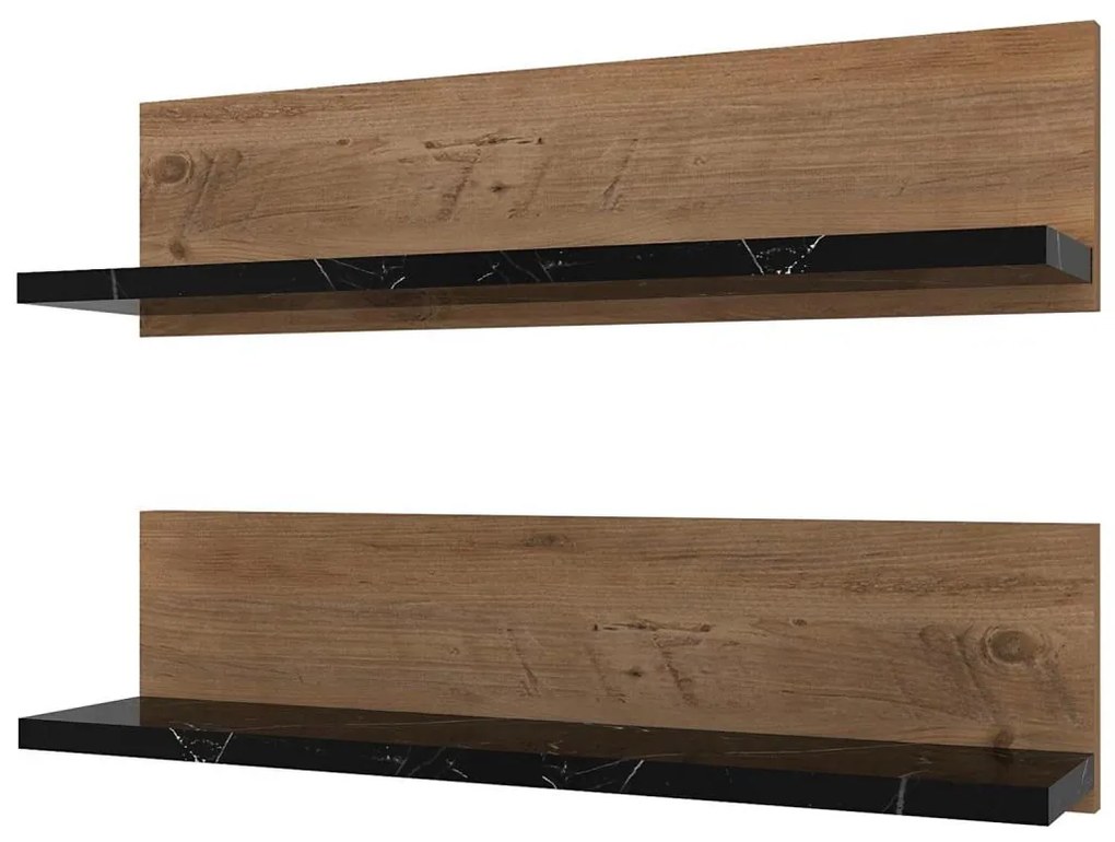 Set da 2 mensole SHELFIE in pino/nero