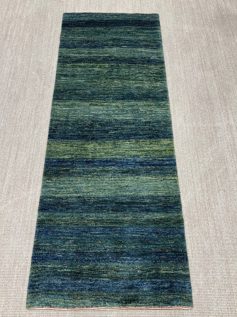 Loribaft Tappeto 90 x 220 Verde (Iran) Annodato A Mano