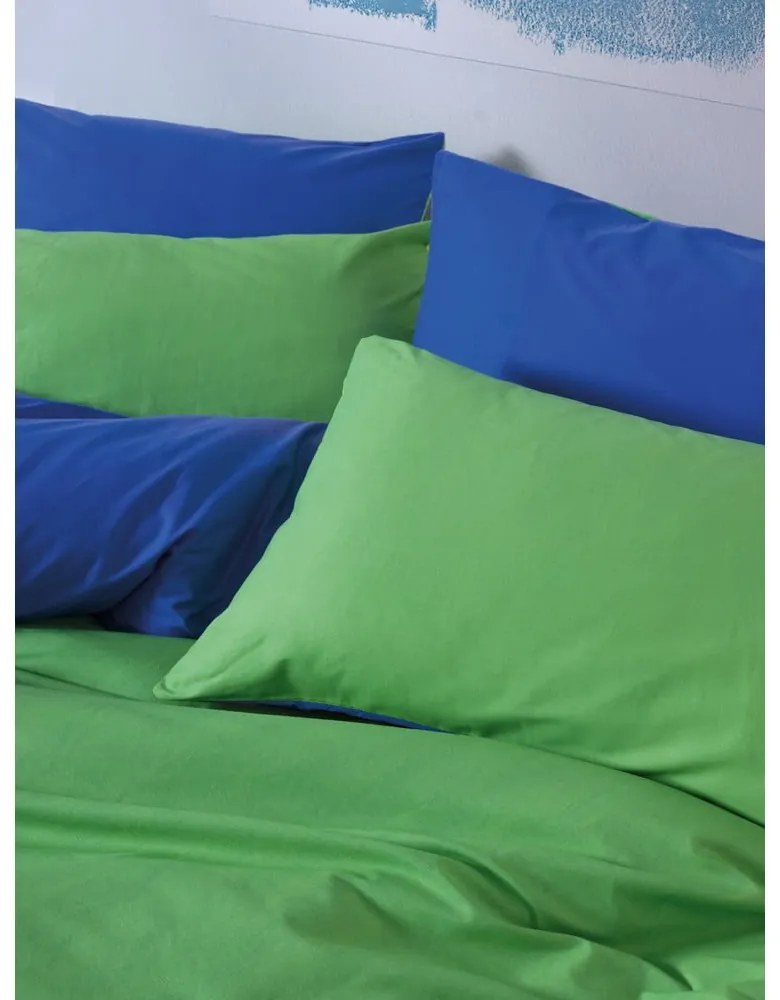 Set copripiumino e federa verde/blu in cotone renforcé per letto matrimoniale/per letto esteso con lenzuolo incluso/4 pezzi 200x220 cm Sage – Mijolnir