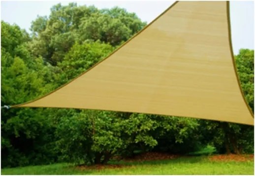 Tenda Vela Ombreggiante Triangolare 5x5x5 m Beige in HDPE