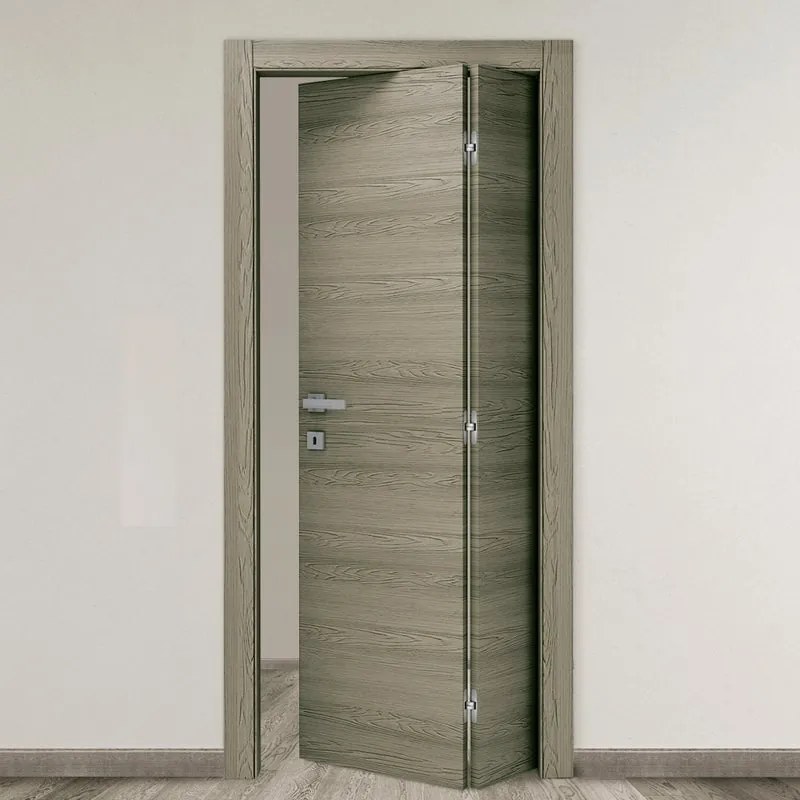 Porta pieghevole a libro asimmetrica Almond avena L 80 x H 210 cm destra