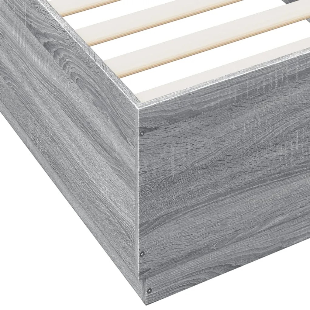 Giroletto con Luci LED Grigio Sonoma 90x200cm Legno Multistrato