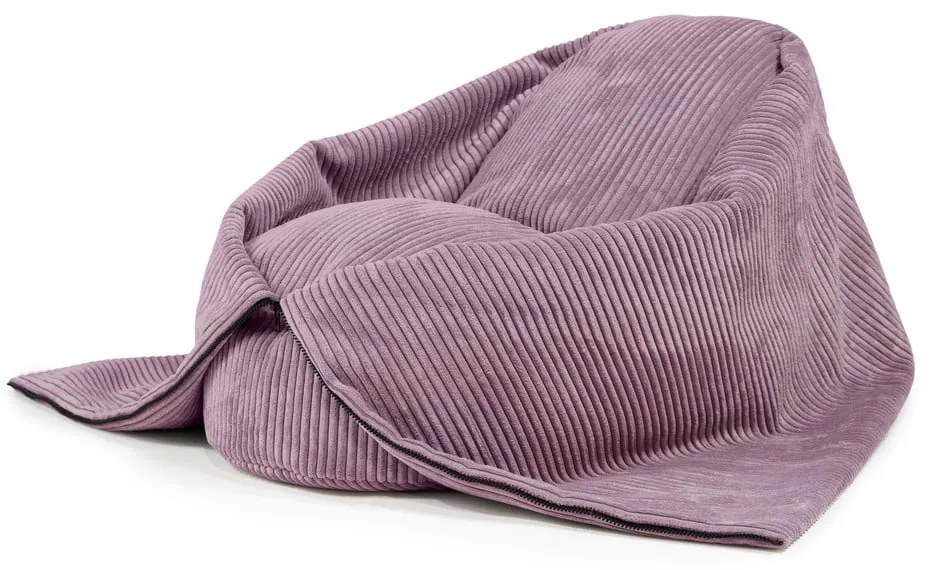 Pouf a sacco per bambini viola con rivestimento in velluto a coste Cocoon 100 – SLOWDOWN