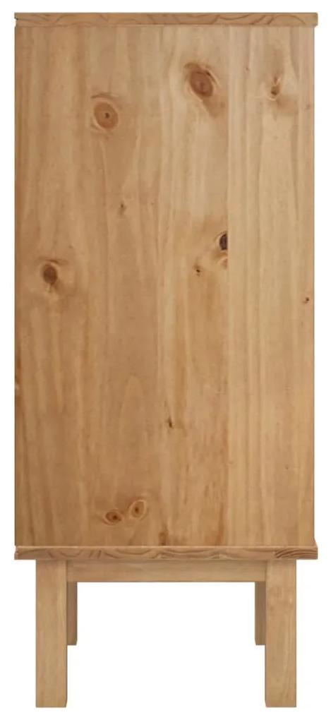 Cassettiera otta marrone e grigio 76,5x39,5x90 cm legno di pino