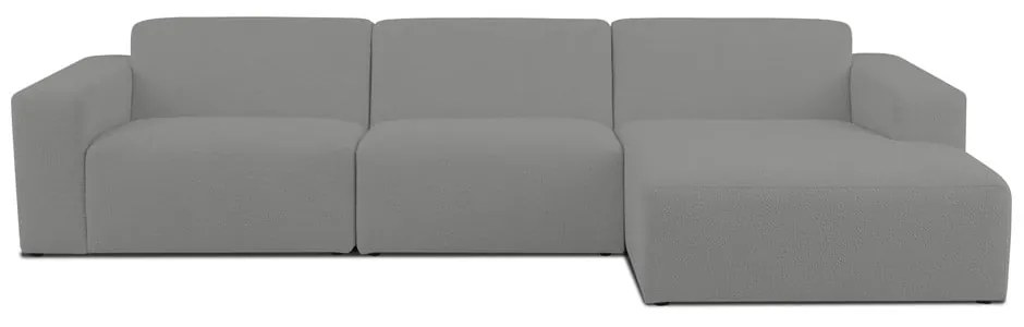 Divano angolare grigio in tessuto bouclé (angolo destro) Roxy - Scandic