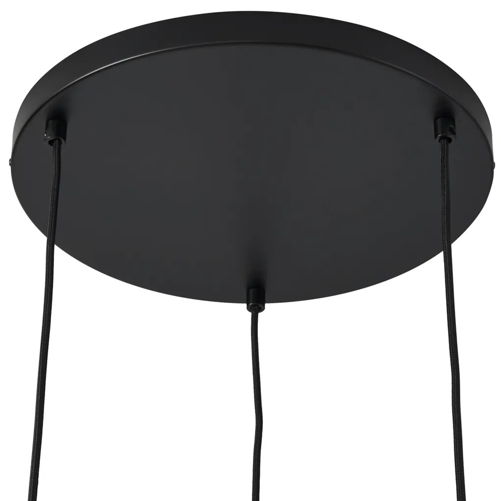 Lampada a sospensione retrò nera con arancione 3 luci - Felt