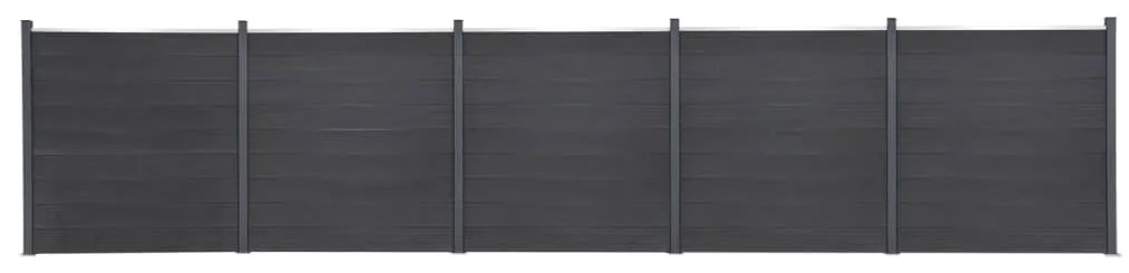 Set Pannello Di Recinzione Grigio 872x186 Cm İn Wpc /