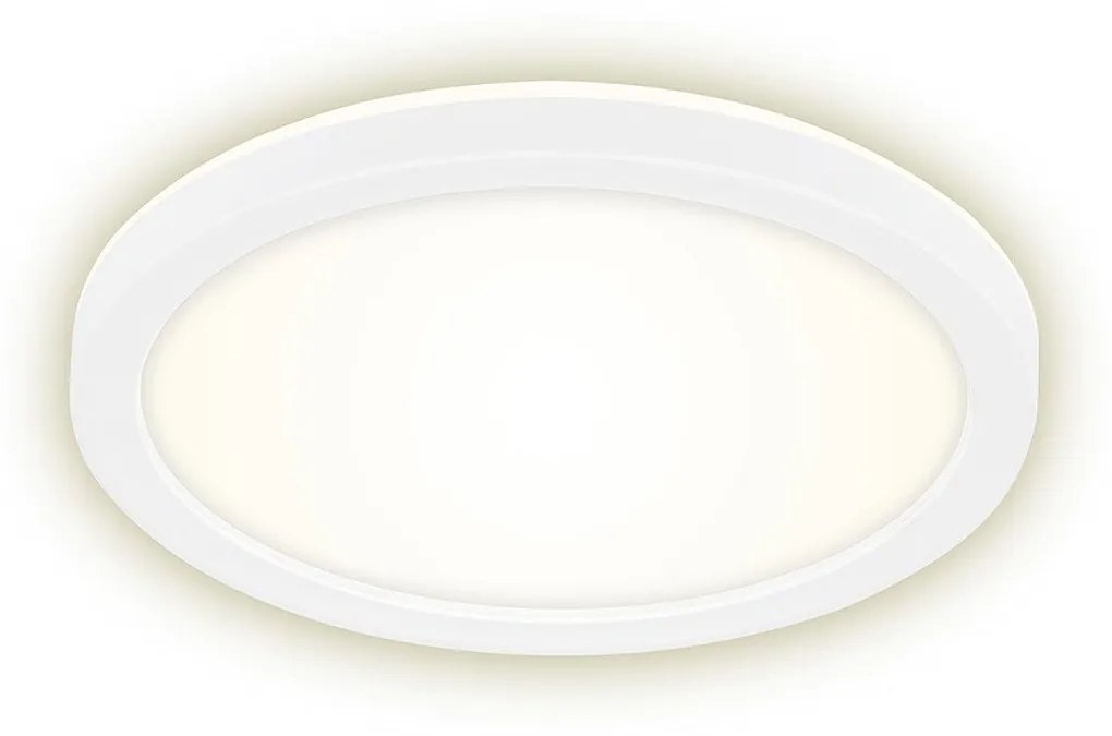 Plafoniera Moderna Slim Plastica Bianco Led Integrato 14W 4000K