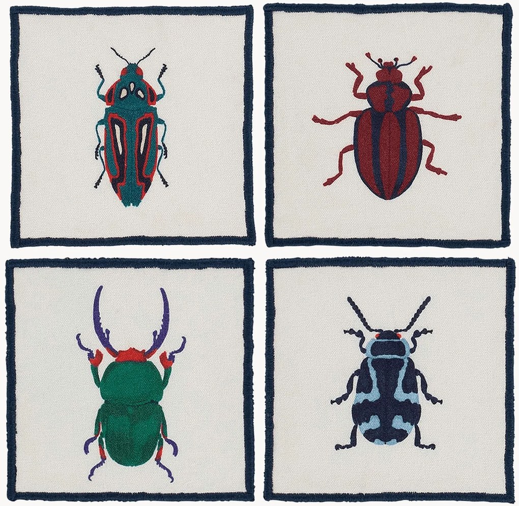Set di 4 sottobicchieri in cotone Bugging You