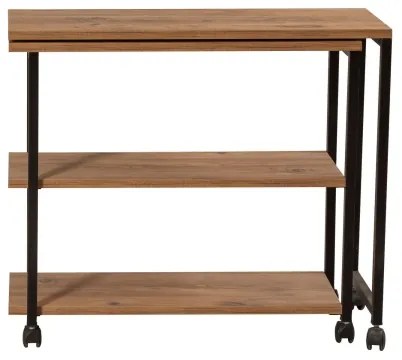 Tavolino MELIN 63x70 cm marrone/nero