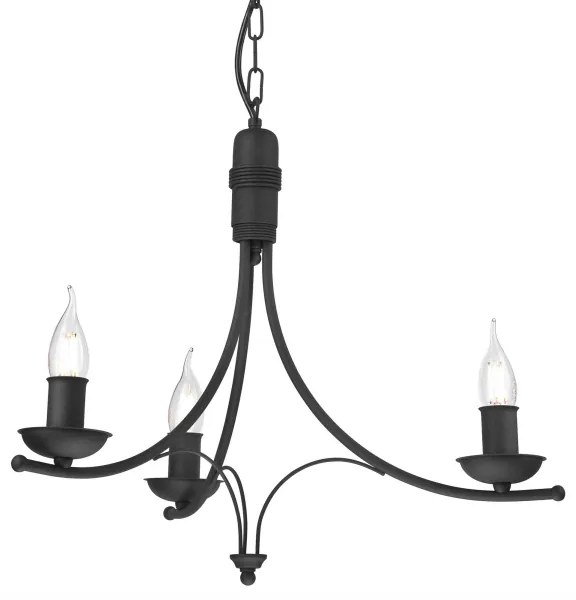 Lampadario a sospensione con catena LUCY 3xE14/60W/230V nero