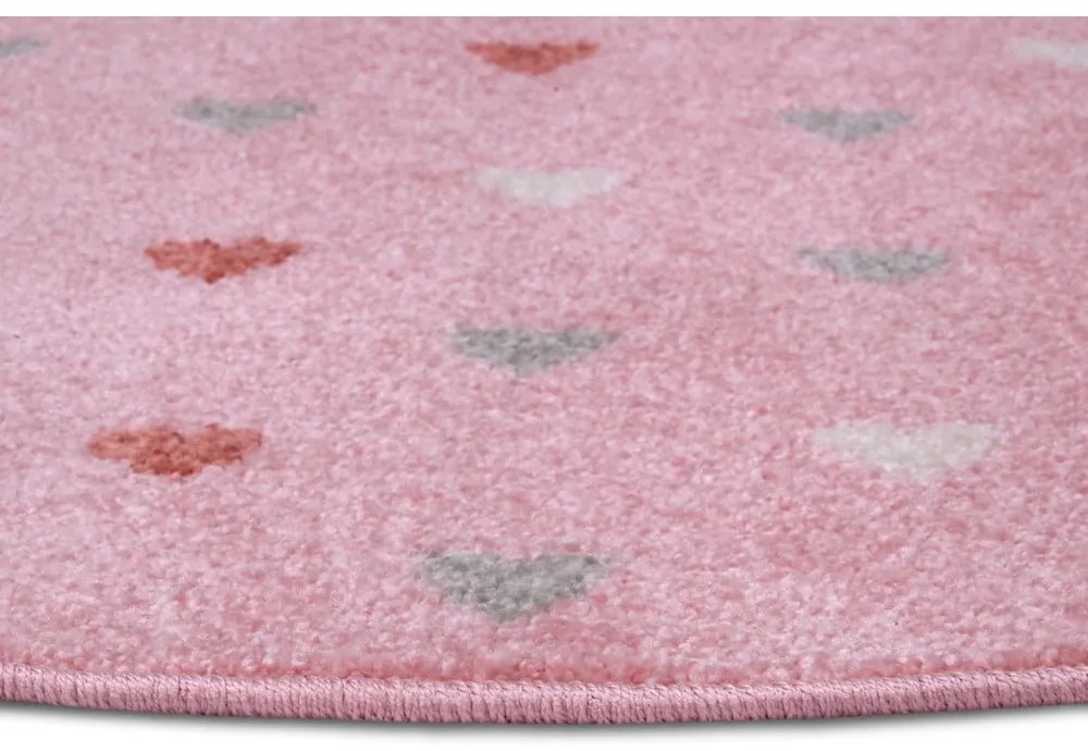 Tappeto rosa per bambini ø 100 cm Little Hearts - Hanse Home