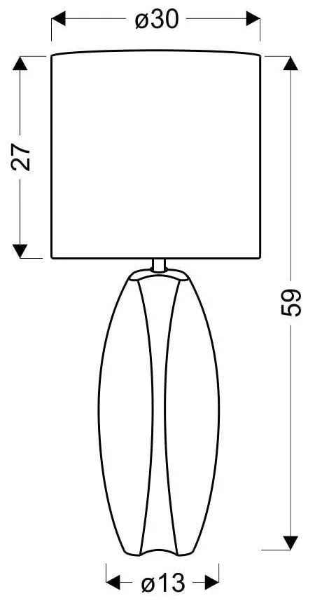 Lampada da tavolo bianco-verde con paralume in tessuto (altezza 59 cm) Palma - Candellux Lighting