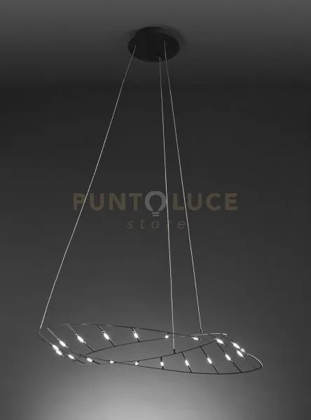 Tesa lampadario sospeso  piccolo a led 2700k 2232lm 20w nero l.72cm