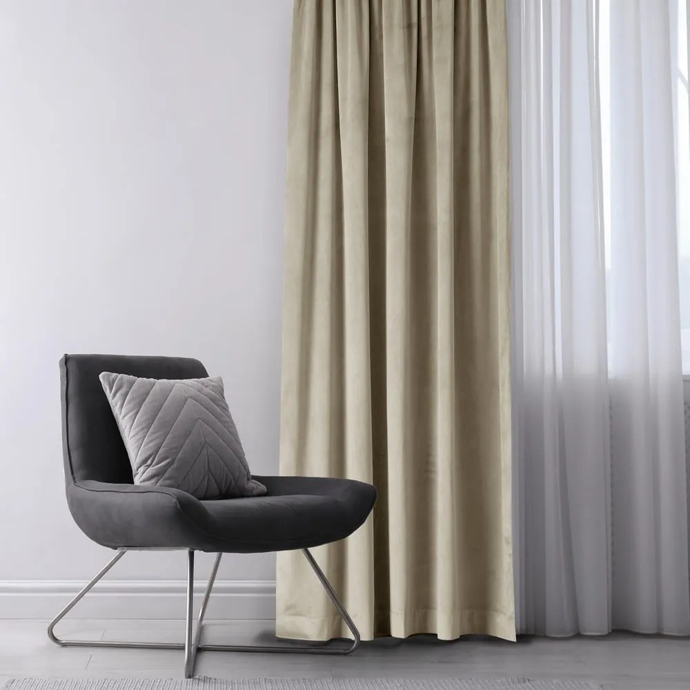 Tenda parzialmente oscurante marrone/beige in velluto 140x245 cm Eyelets – Restilo