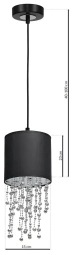 Lampadario a sospensione con filo ALMERIA 1xE27/60W/230V