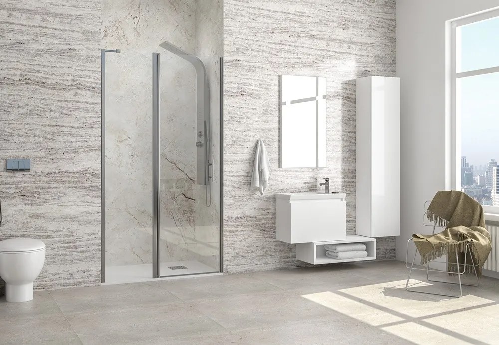 Porta doccia battente con lato fisso 70.5-75.5 cm | KPX4000C - KAMALU