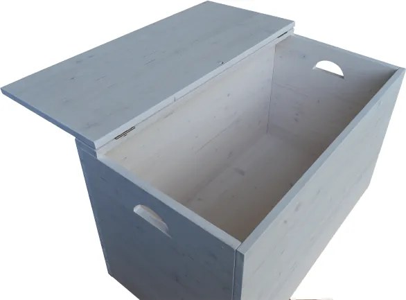 Cassapanca pouf contenitore in legno massello SHABBY CHIC cm 78