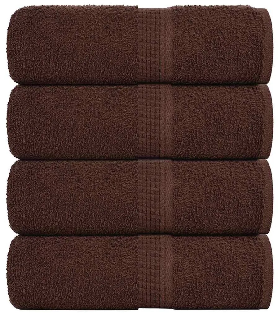 Asciugamani Per Sapone 4 Pz Marrone 30x30cm 360g/m² 100% Cotone /