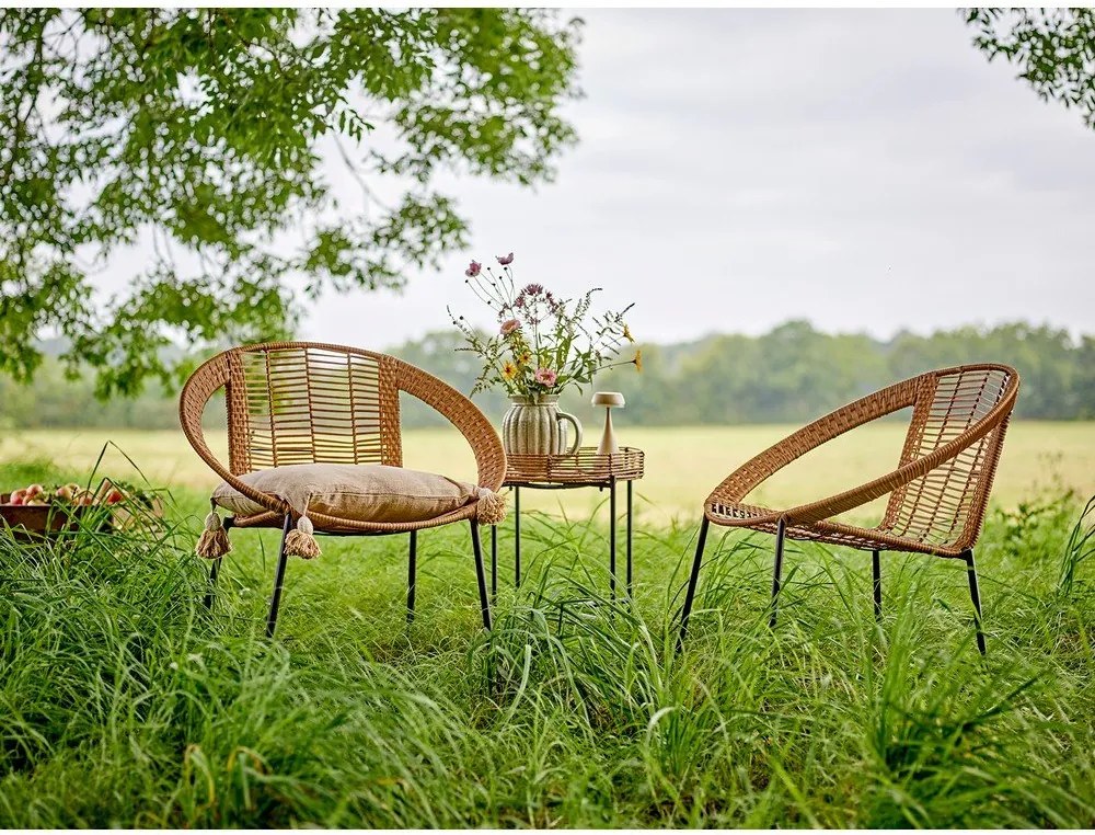 Set di mobili da giardino di colore naturale in rattan artificiale per 2 persone Dudine – Bloomingville