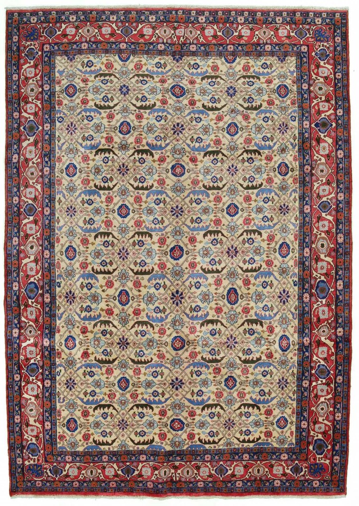 Veramin Tappeto 320x220 Beige (Iran) Annodato A Mano