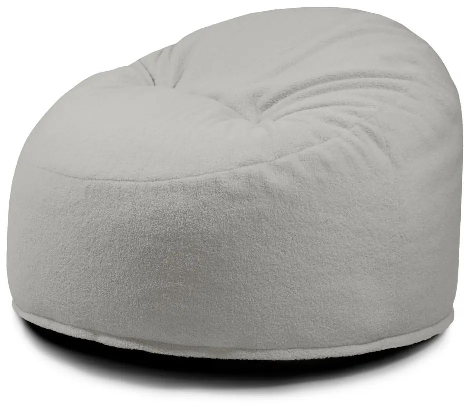 Pouf a sacco per bambini grigio chiaro con rivestimento in bouclé Om 85 – SLOWDOWN