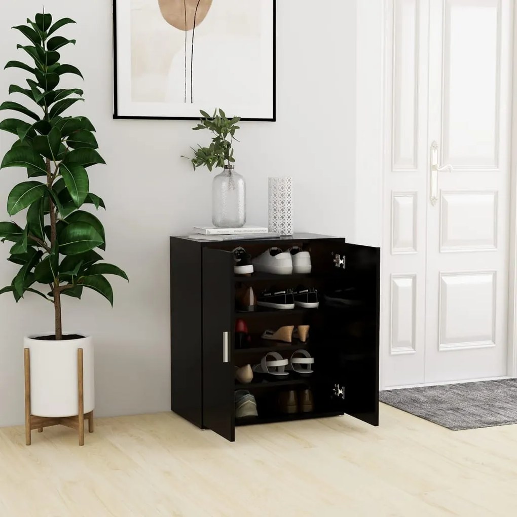 Scarpiera Nera 60x35x70 Cm İn Truciolato /