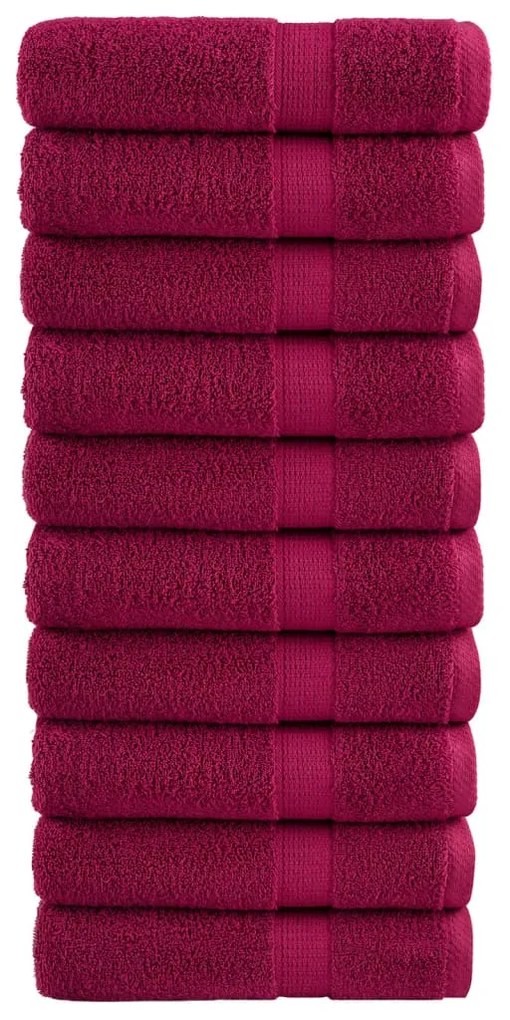 Asciugamani Bagno Solund 10 Pz Bordeaux 100x150 Cm 600gsm /