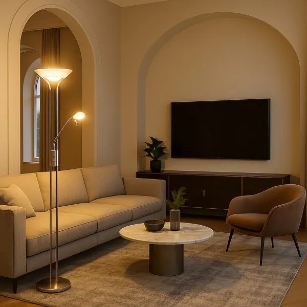 Brilagi - Lampada da terra dimmerabile SCARLETT 1xR7s/230W/230V+1xG9/40W cromo opaco