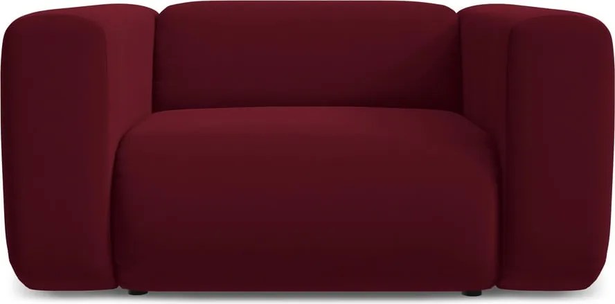 Poltrona burgundy con rivestimento in velluto Ekahi – Makamii