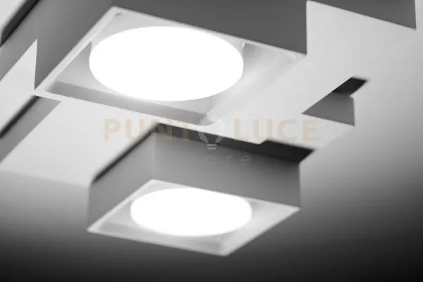 Sibari lampada da soffitto 2 luci in gesso bianco attacco gx53 29x2...