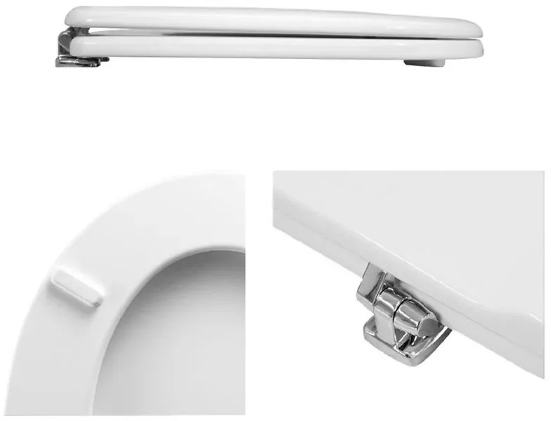 Copriwater Colibri 2 Bianco Pozzi Ginori in legno rivestito con cerniere