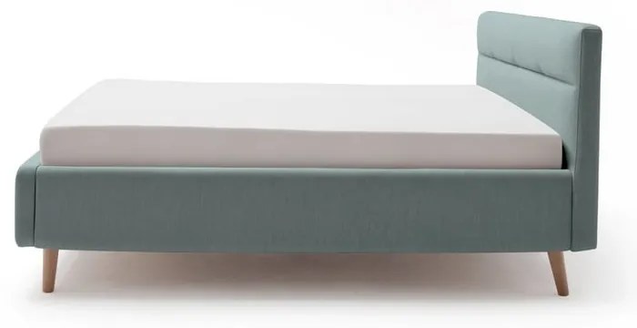 Letto matrimoniale imbottito azzurro con contenitore con rete inclusa 160x200 cm Lotte – Meise Möbel