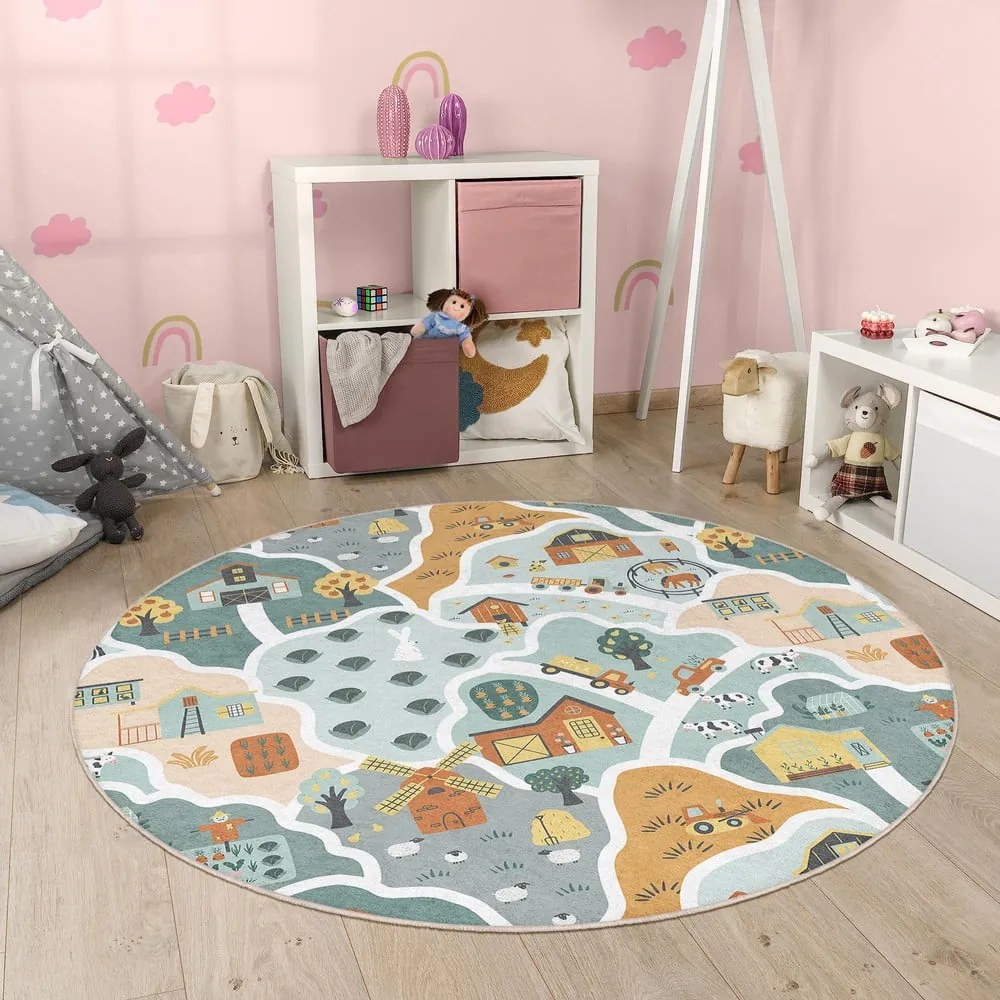 Tappeto da gioco per bambini lavabile ø100 cm Farmer's Life – Mila Home