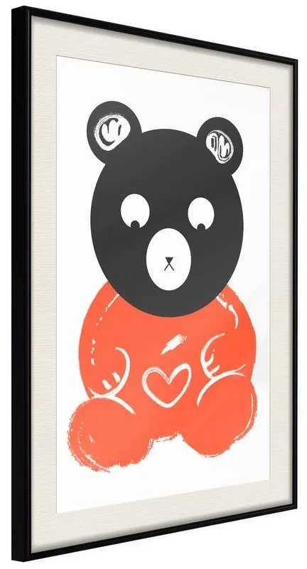 Poster  Teddy Bear in Love  Cornice Quadri Cornice nera con pass-partout, Larghezza x Altezza Home decor 20x30