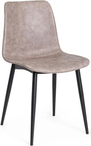 Sedia Da Interno In Ecopelle Beige Vintage Senza Braccioli Kyra Bizzotto - 4 Pz