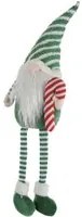 Gnomo Natale gambemolli 75 cm righe verde bianco