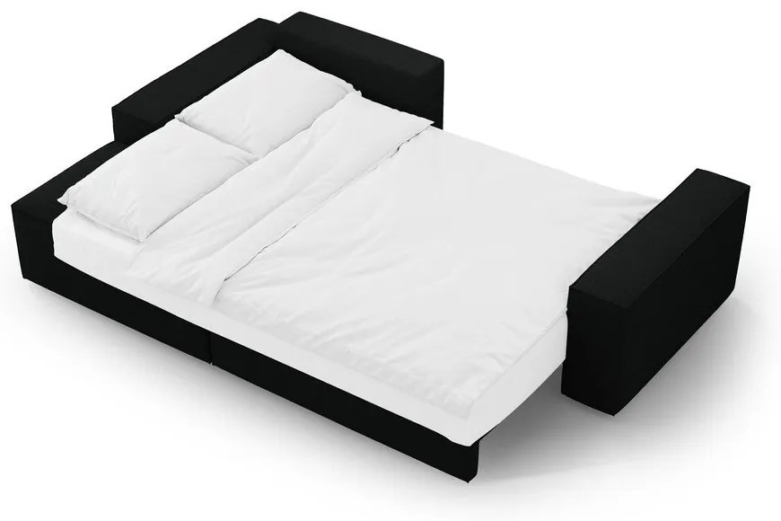 Divano letto angolare nero in tessuto bouclé (angolo sinistro) Jodie - Micadoni Home