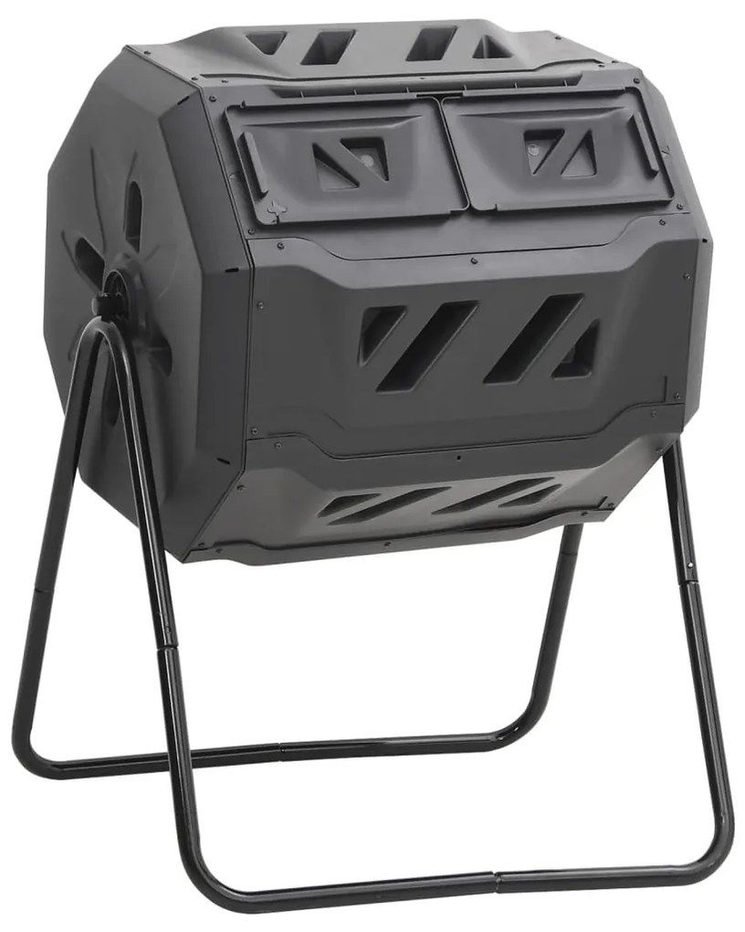 Compostiera Da Giardino Nera 73x64x95 Cm Da 160 L /