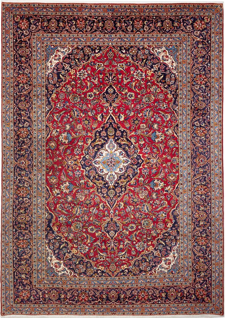 Kashan Tappeto persiano 350 x 250 Rosso (Iran) Annodato A Mano